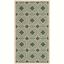 Courtyard Chic Dark Green & Beige Easy-Care Rectangular Accent Rug