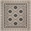 Ivory and Slate Square Synthetic Indoor/Outdoor Area Rug