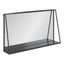 Lintz 32" Black Iron Rectangular Vanity Mirror with Shelf