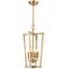 Modern Gold Brushed Nickel 4-Light Pendant, 21.25" Tall