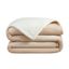 Tan Reversible Plush Sherpa Fleece Throw Blanket 50x60