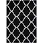 Black and White Geometric Shag Rectangular Area Rug