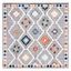 Boho-Chic Diamond Gray 36" Square Synthetic Area Rug with Fringe