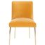 Transitional Mustard Velvet Parsons Dining Chair with Gold Legs