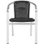 Wrangell Black Wicker and Aluminum Stacking Armchair Set