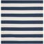 Coastal Charm Navy/Ivory Hand-Woven Cotton Stripe 6' Square Rug