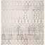 Ivory & Gray Square Boho-Chic Synthetic Area Rug