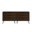 Mid-Century Modern Double Low Dresser with Cutout Handles - Brown