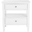 Transitional White 2-Drawer Nightstand with Silver Pulls