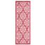 Red and White Tufted Medallion Washable Runner Rug 24" x 72"