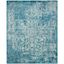 Reversible Blue/Ivory Synthetic 9' x 12' Easy-Care Area Rug