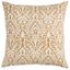 22" Gold and Ivory Damask Cotton Square Throw Pillow