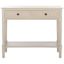 Transitional Gray Pine Wood 2-Drawer Console Table with Storage