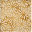 Beige and Gold 5' Square Hand-Tufted Wool Area Rug