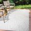 Ivory Geometric Synthetic Flatweave Indoor/Outdoor Rug