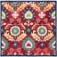 Country Casual 72'' Red Square Tufted Wool Area Rug