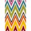 Ivory Multicolor Chevron Shag Kids Area Rug 4' x 6'