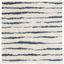 Sophie Striped Shag Square Rug in Ivory and Dark Grey - 5'3"