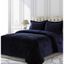 Navy Blue Velvet Queen Bedspread Cover Set