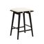 Black and White Wood Saddle Style Backless Barstool