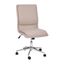 Ergonomic Taupe LeatherSoft Armless Task Chair with Metal Swivel Base