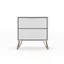 White Mid-Century Modern 2-Drawer Nightstand with Metal Legs