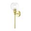 Satin Brass Downtown Sphere Glass 1-Light Sconce