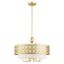 Soft Gold Steel Drum Chandelier with Latticework