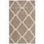 Ivory High Pile Shag Synthetic Area Rug, 3' x 5'