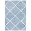 Blue and White Geometric Shag Rectangular Area Rug 4' x 6'