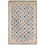 Handmade Blue & Taupe Geometric Wool-Viscose Blend Area Rug - 5' x 8'