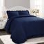 Navy Full Microfiber Ruffled Comforter Set