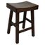 Espresso Solid Wood 28" Saddle Style Backless Counter Stool