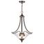 Natalie Rubbed Bronze 26.5" Pendant Light with Glass Shade