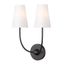 Matte Black and White 2-Light Wall Sconce