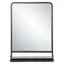 Elegant Industrial Silver Metal Wall Mirror with Shelf, 32" x 23.2"