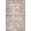 Eco-Friendly Beige Synthetic 4' x 6' Washable Area Rug