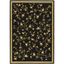 Black Floral Hand-Knotted Synthetic Area Rug