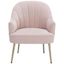 Areli Light Pink Velvet and Gold Accent Chair