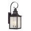 English Bronze 3-Light Outdoor Wall Lantern with Seeded Glass