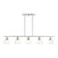 Brushed Nickel 5-Light Linear Island Chandelier with Glass Shades