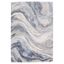 Orion Abstract Blue and Light Gray Shag Area Rug 5' x 7'