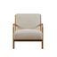 Cream Upholstered Wood Frame Mid-Century Accent Chair