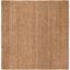 Hand-Knotted Geometric Jute 5' Square Area Rug in Natural/Brown