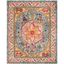 Turquoise and Beige Medallion Synthetic 8' x 10' Area Rug