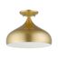 Amador Soft Gold Teardrop Flush Mount with Shiny White Interior