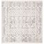 Ivory and Grey Square Hand-Knotted Easy Care Area Rug, 3' x 3'