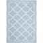 Light Blue & Ivory Trellis Rectangular Easy-Care Synthetic Rug