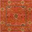 Elegant Heritage Square Hand-Tufted Wool Rug in Red, 6'x6'