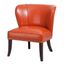 Sunset Orange Faux Leather Armless Accent Chair